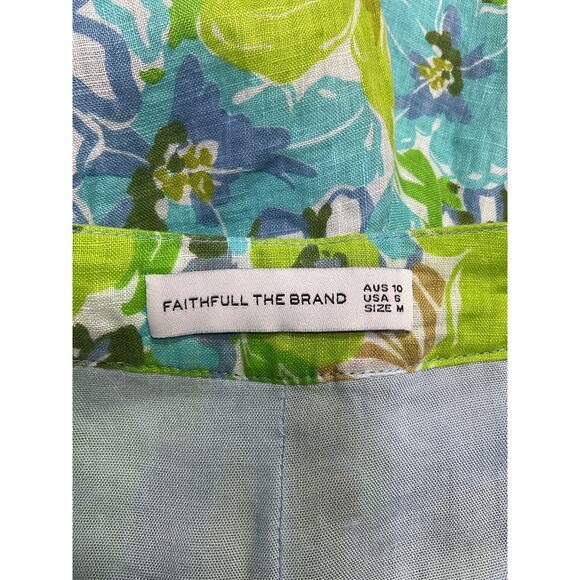 Faithfull The Brand 'Sa Sommas' Green Linen Skort Size M - Picture 4 of 5